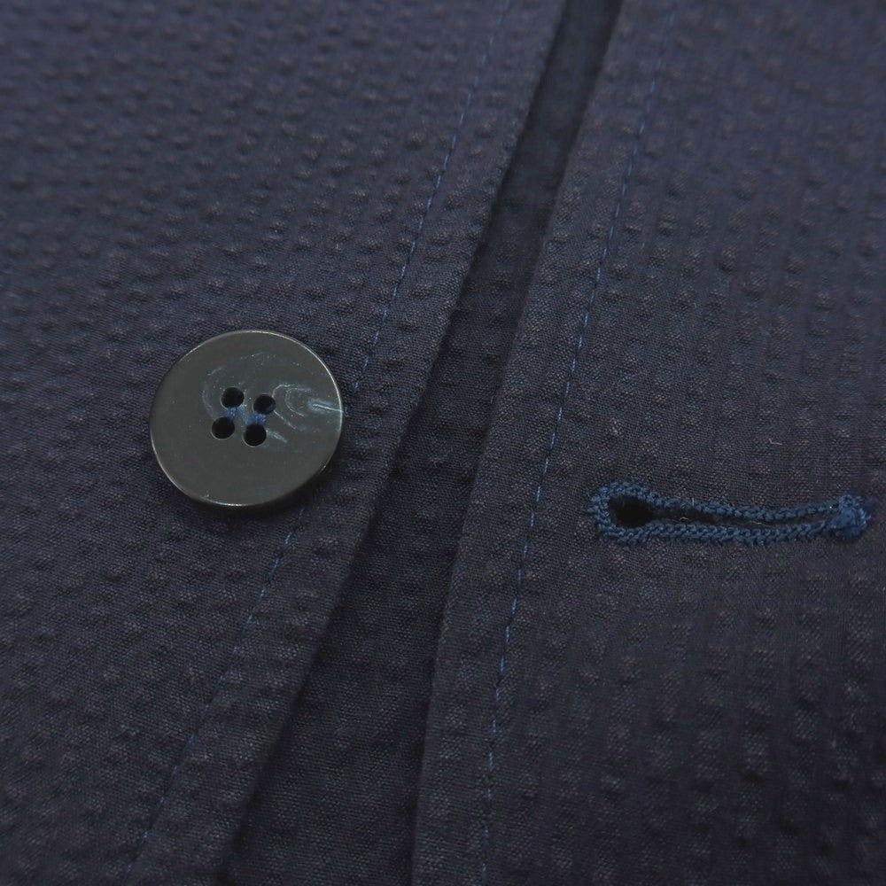 【中古】ジャンネット giannetto RIVIERA コットン シアサッカー 2B カジュアルジャケット ネイビー【 46 】【 状態ランクC 】【 メンズ 】