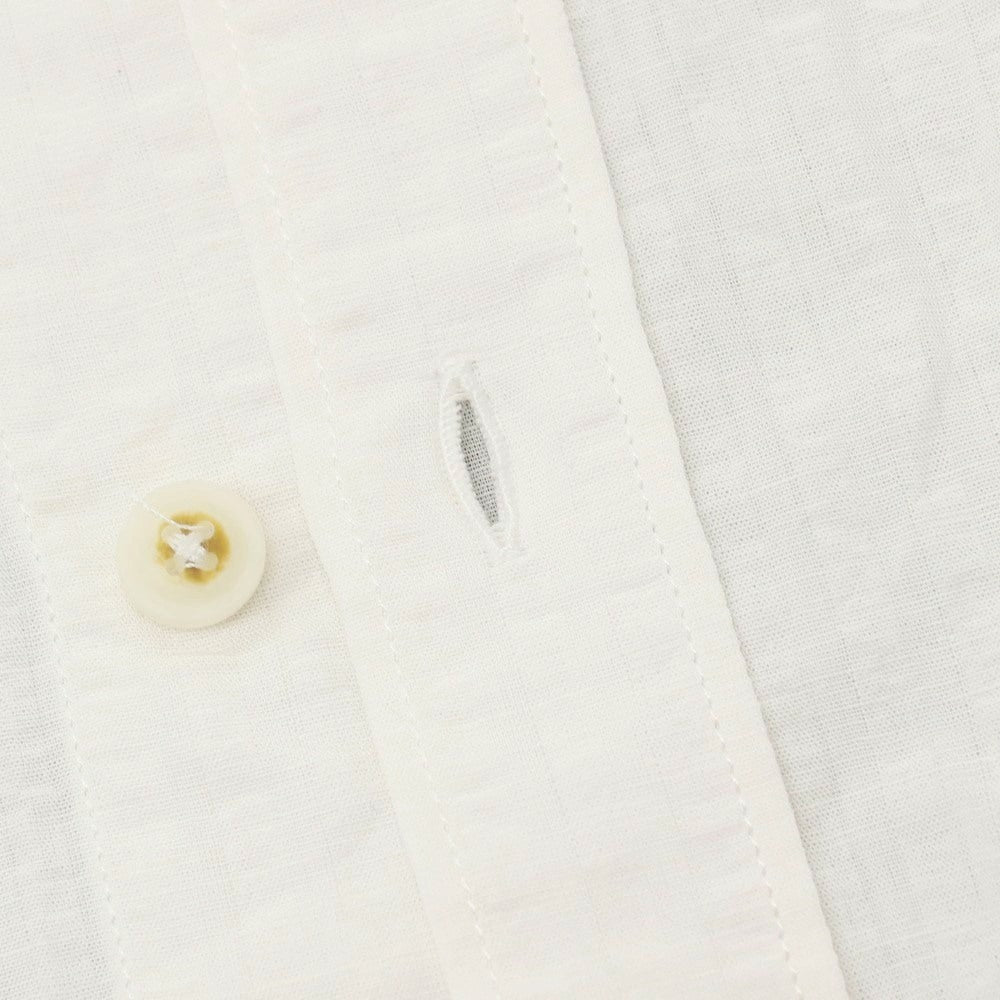 【中古】エディツォーニ リモナイア Edizioni Limonaia コットンリネン シアサッカー ストライプ バンドカラー カジュアルシャツ ホワイト【サイズ38】【 状態ランクB 】【 メンズ 】