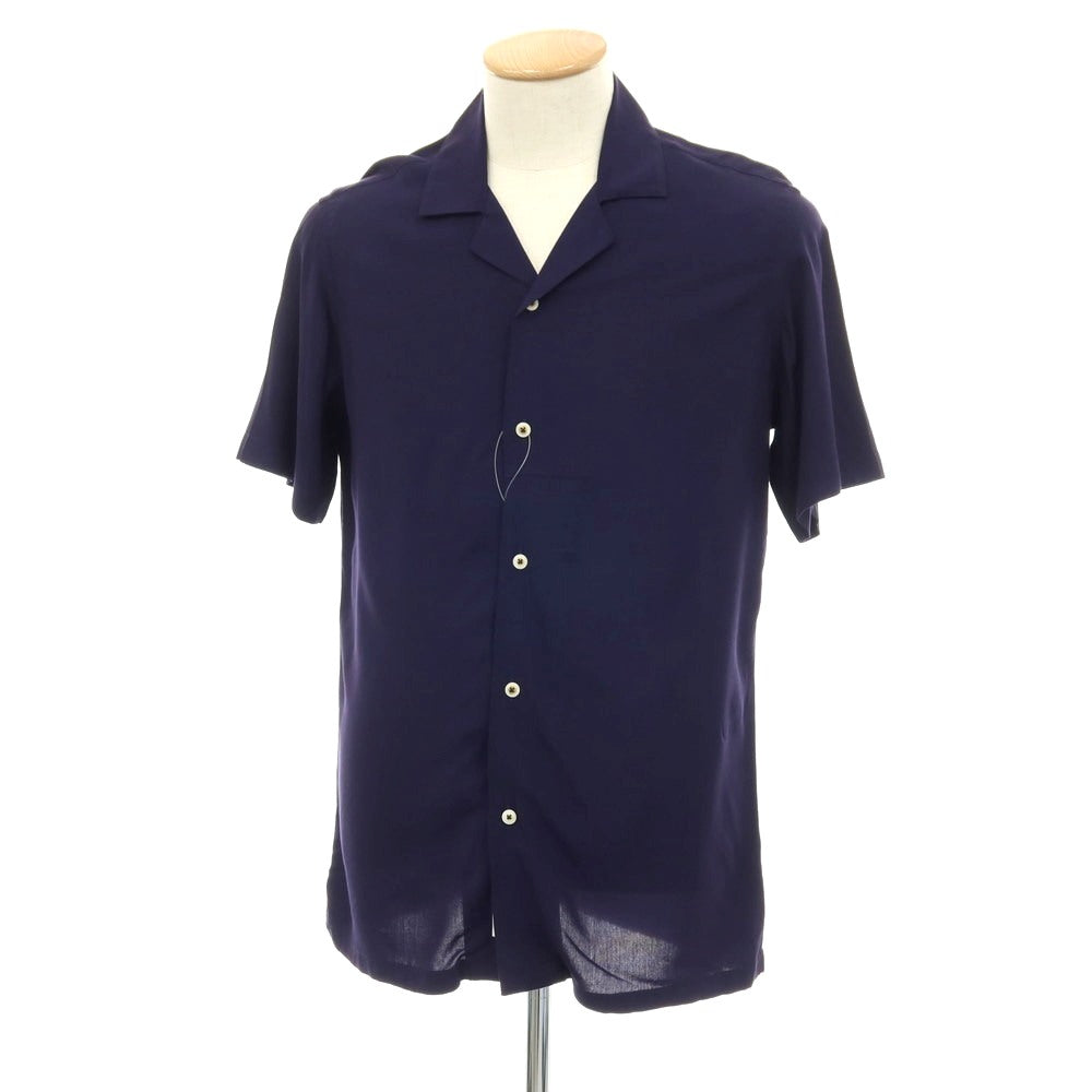 【中古】エディツォーニ リモナイア Edizioni Limonaia LIGALLI コットン オープンカラー 半袖シャツ ネイビー【サイズ38】【 状態ランクB 】【 メンズ 】