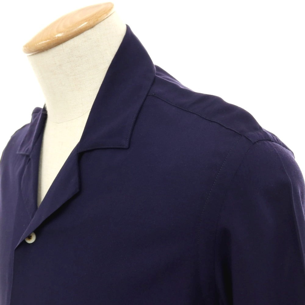 【中古】エディツォーニ リモナイア Edizioni Limonaia LIGALLI コットン オープンカラー 半袖シャツ ネイビー【サイズ38】【 状態ランクB 】【 メンズ 】