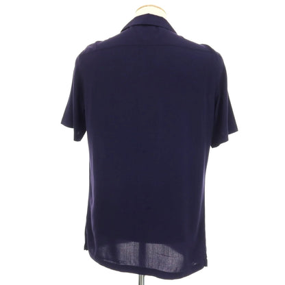 【中古】エディツォーニ リモナイア Edizioni Limonaia LIGALLI コットン オープンカラー 半袖シャツ ネイビー【サイズ38】【 状態ランクB 】【 メンズ 】