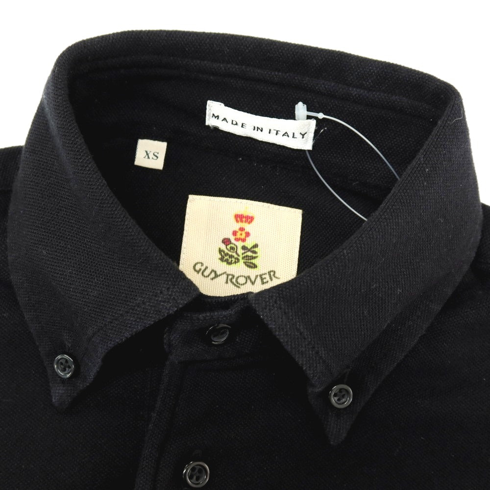 【中古】ギローバー GUY ROVER コットン 鹿の子 ボタンダウン 半袖ポロシャツ ブラック【 XS 】【 状態ランクC 】【 メンズ 】