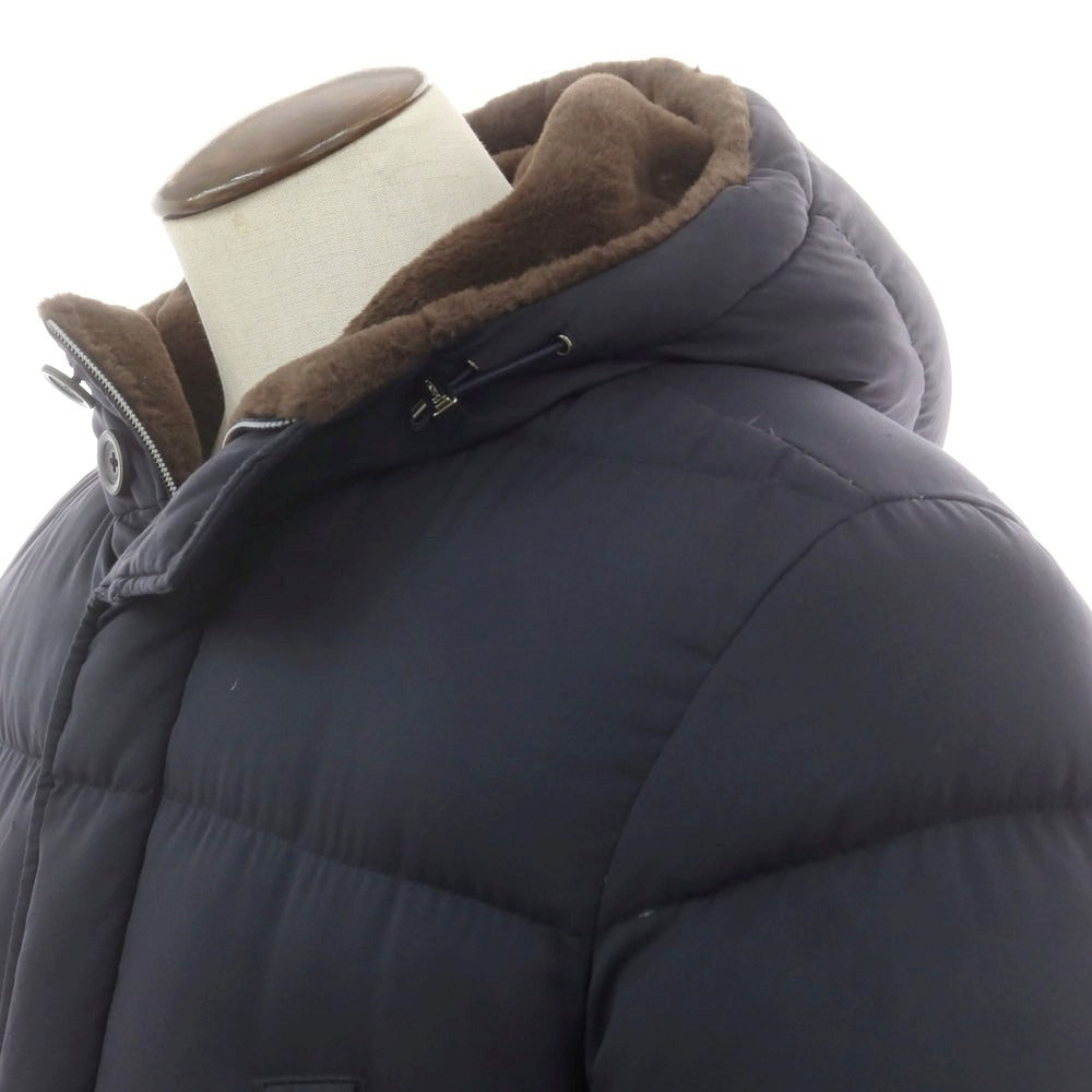 【中古】ヘルノ Herno ポリエステル ダウンコート ネイビー系【 52 】【 状態ランクC 】【 メンズ 】