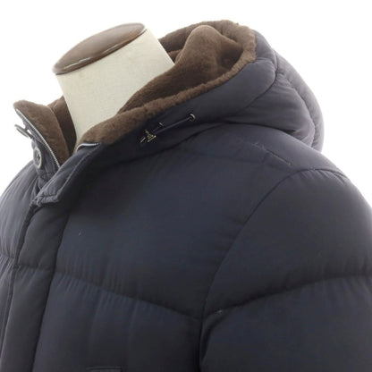 【中古】ヘルノ Herno ポリエステル ダウンコート ネイビー系【 52 】【 状態ランクC 】【 メンズ 】