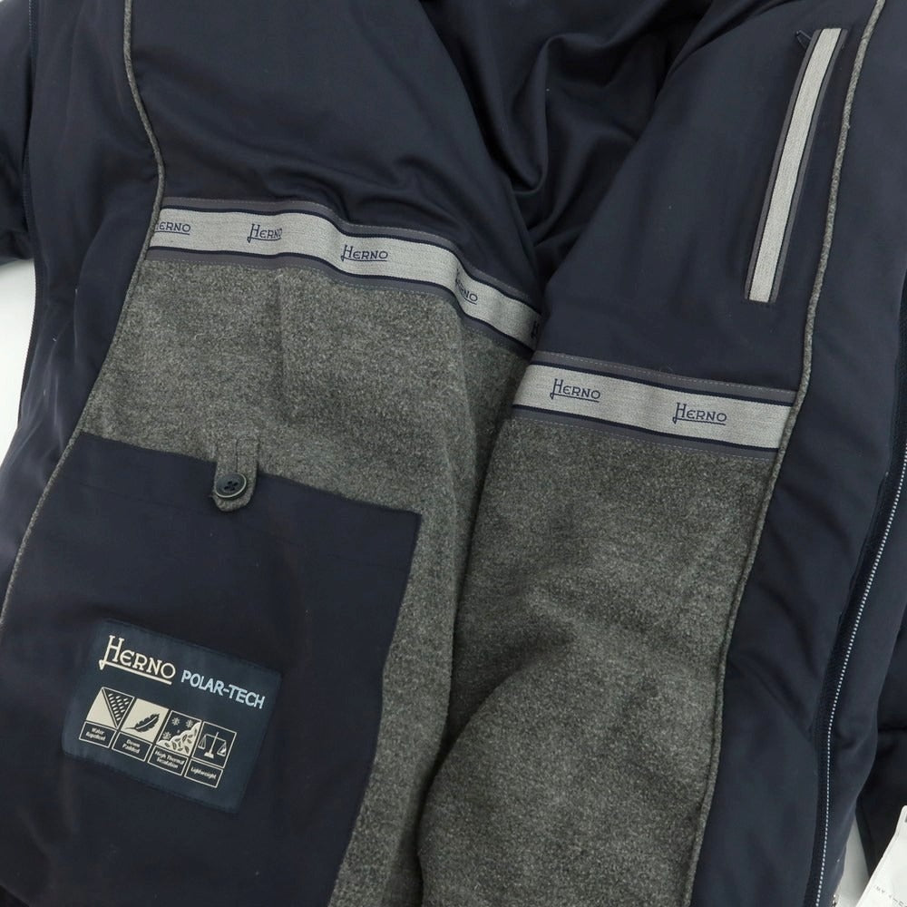 【中古】ヘルノ Herno ポリエステル ダウンコート ネイビー系【 52 】【 状態ランクC 】【 メンズ 】