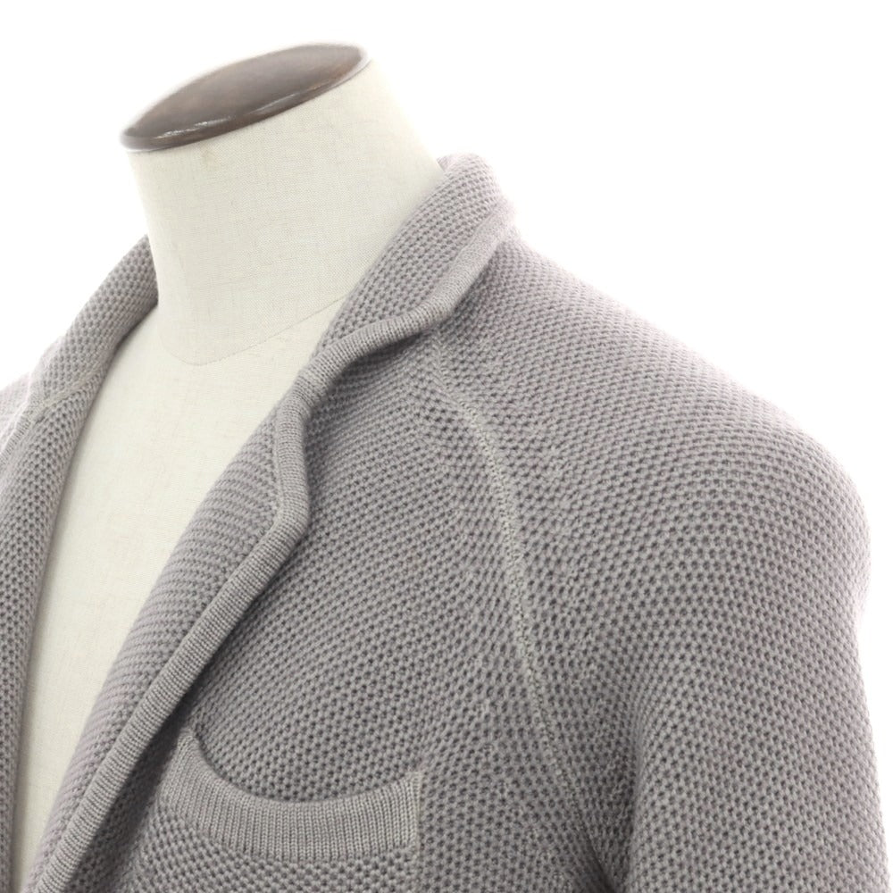 【中古】アニセイ Anissei LIFE ウール ニットジャケット グレー【 50 】【 状態ランクC 】【 メンズ 】