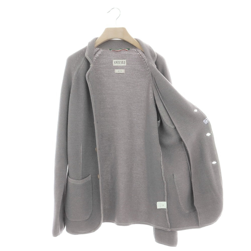 【中古】アニセイ Anissei LIFE ウール ニットジャケット グレー【 50 】【 状態ランクC 】【 メンズ 】