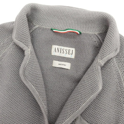 【中古】アニセイ Anissei LIFE ウール ニットジャケット グレー【 50 】【 状態ランクC 】【 メンズ 】