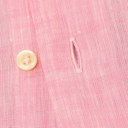 【中古】バーニーズニューヨーク BARNEYS NEWYORK リネン ホリゾンタルカラー カジュアルシャツ ピンク【サイズL】【 状態ランクB 】【 メンズ 】