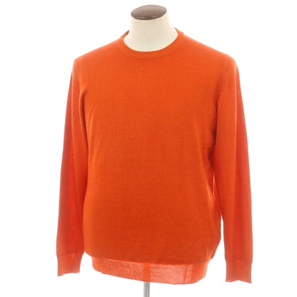 【中古】フェデーリ FEDELI ハイゲージ ウール クルーネック プルオーバーニット ダークオレンジ【 54 】【 状態ランクA 】【 メンズ 】