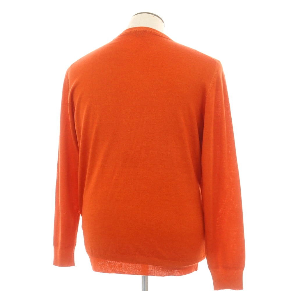 【中古】フェデーリ FEDELI ハイゲージ ウール クルーネック プルオーバーニット ダークオレンジ【 54 】【 状態ランクA 】【 メンズ 】