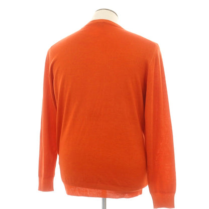 【中古】フェデーリ FEDELI ハイゲージ ウール クルーネック プルオーバーニット ダークオレンジ【 54 】【 状態ランクA 】【 メンズ 】
