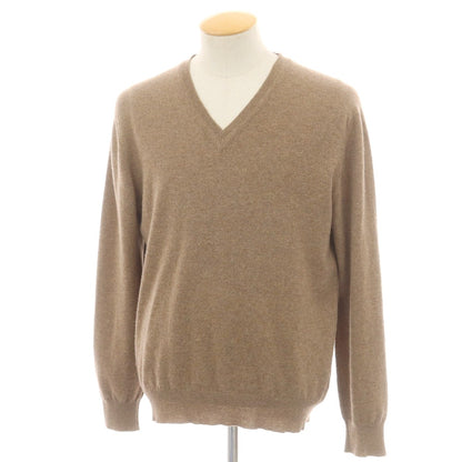 【中古】ジョンストンズ JOHNSTONS カシミヤ Vネック プルオーバーニット ブラウン【 40 】【 状態ランクC 】【 メンズ 】