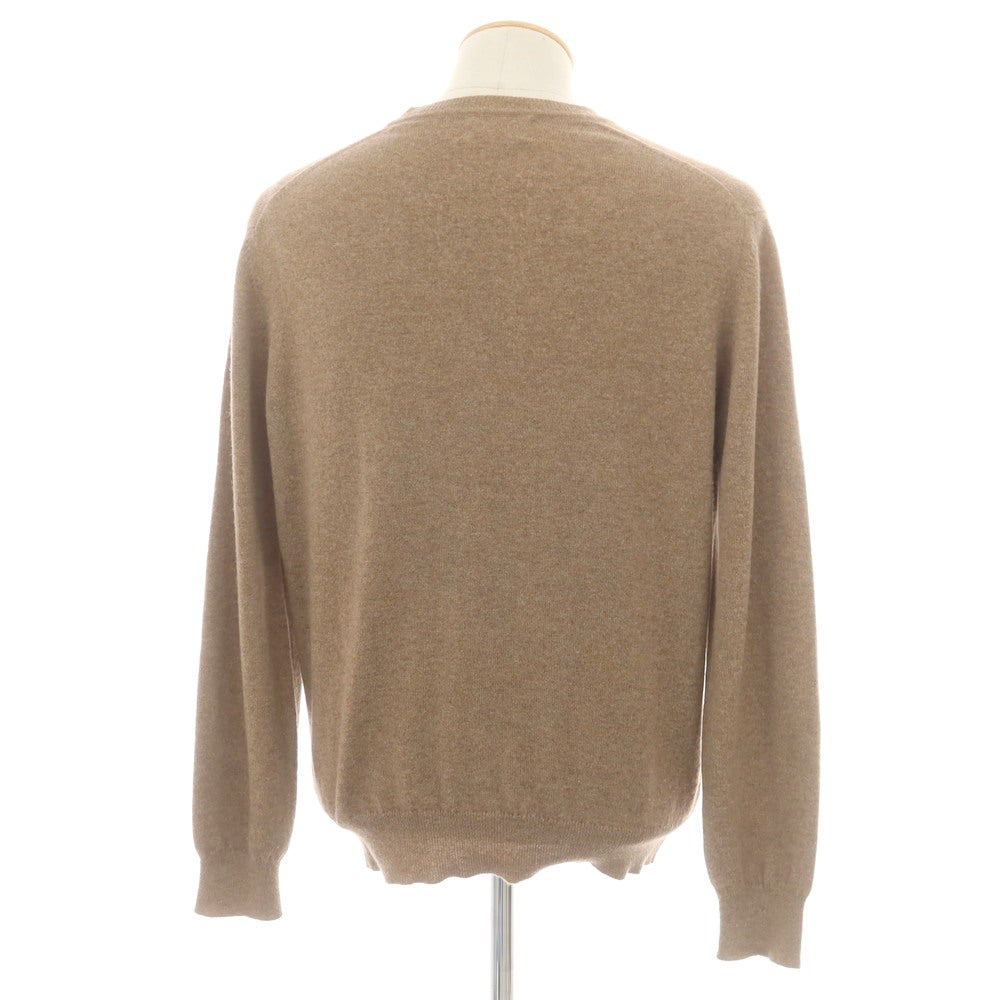 【中古】ジョンストンズ JOHNSTONS カシミヤ Vネック プルオーバーニット ブラウン【 40 】【 状態ランクC 】【 メンズ 】