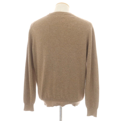 【中古】ジョンストンズ JOHNSTONS カシミヤ Vネック プルオーバーニット ブラウン【 40 】【 状態ランクC 】【 メンズ 】