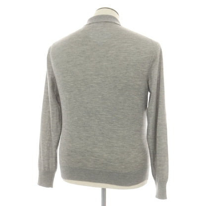 【中古】ナポレオンエルバ NAPOLEONERBA ハイゲージ カシミヤ 長袖 ポロニット グレー【 50 】【 状態ランクC 】【 メンズ 】