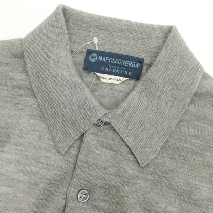 【中古】ナポレオンエルバ NAPOLEONERBA ハイゲージ カシミヤ 長袖 ポロニット グレー【 50 】【 状態ランクC 】【 メンズ 】