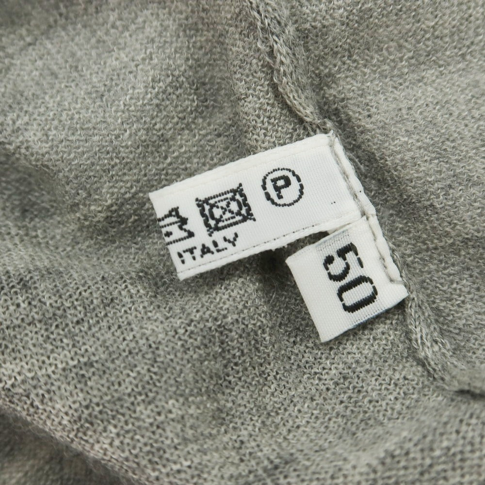 【中古】ナポレオンエルバ NAPOLEONERBA ハイゲージ カシミヤ 長袖 ポロニット グレー【 50 】【 状態ランクC 】【 メンズ 】