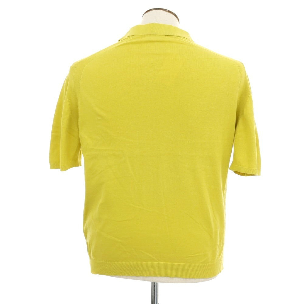 【中古】デザインワークス DESIGNWORKS コットン スキッパー 半袖 ポロニット イエロー【 50 】【 状態ランクC 】【 メンズ 】