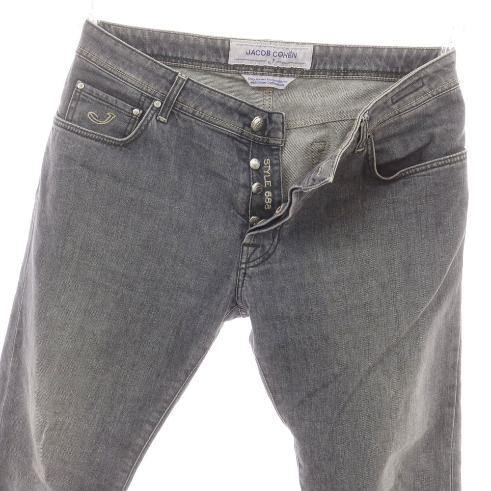 【中古】ヤコブコーエン JACOB COHEN J688 ストレッチ コットン ジーンズ デニムパンツ グレー【 36 】【 状態ランクC 】【 メンズ 】