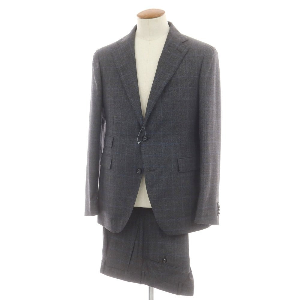【中古】タリアトーレ TAGLIATORE ウール チェック 2つボタンスーツ ダークグレーxブルー【 48 】【 状態ランクA 】【 メンズ 】