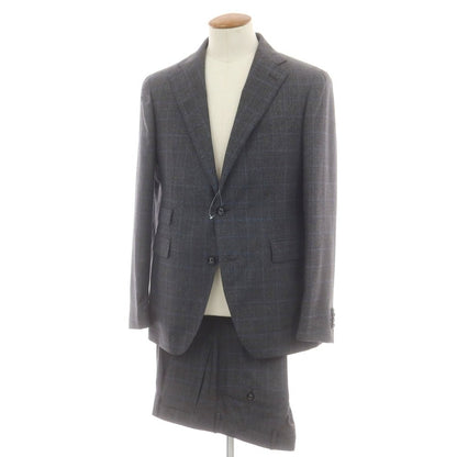 【中古】タリアトーレ TAGLIATORE ウール チェック 2つボタンスーツ ダークグレーxブルー【 48 】【 状態ランクA 】【 メンズ 】