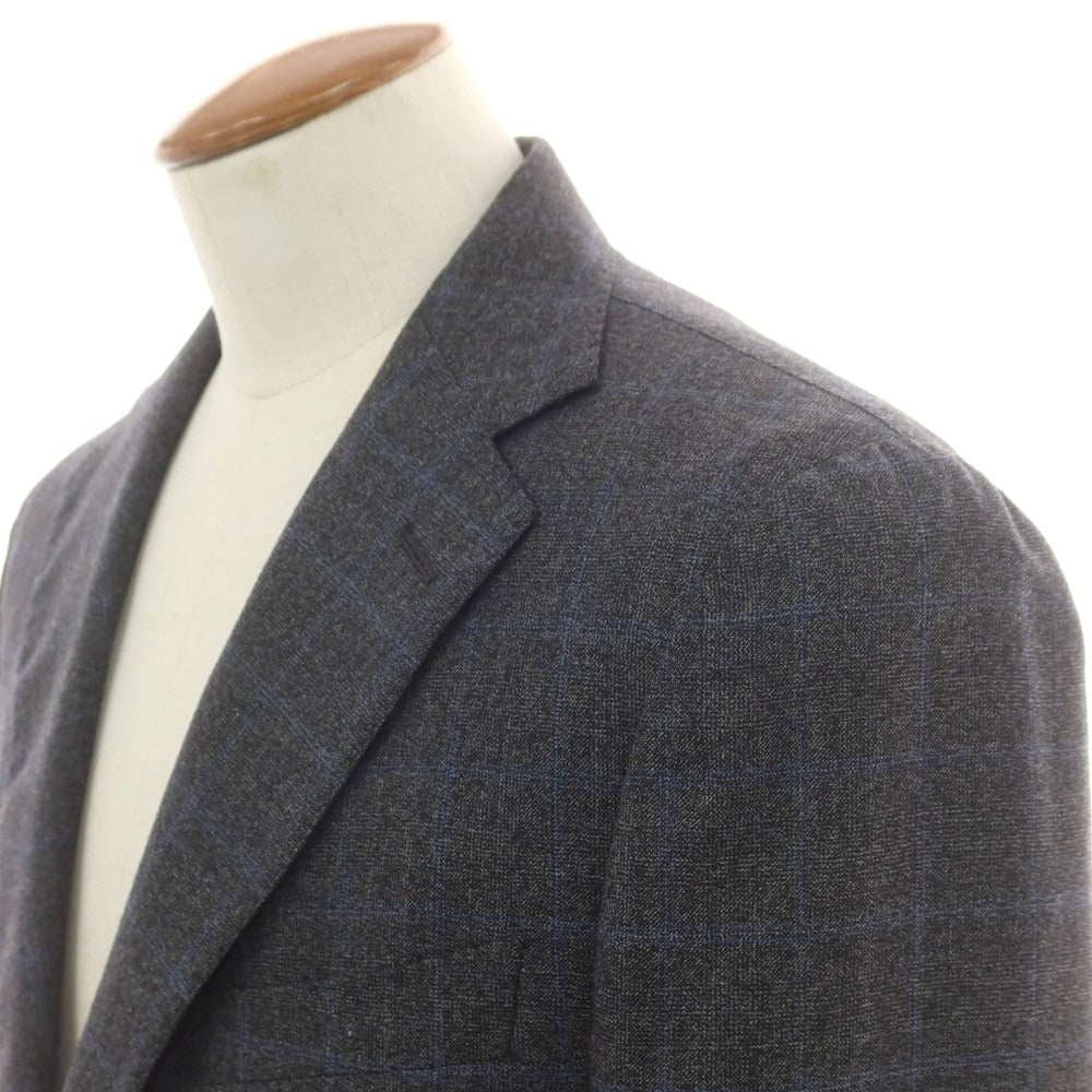 【中古】タリアトーレ TAGLIATORE ウール チェック 2つボタンスーツ ダークグレーxブルー【 48 】【 状態ランクA 】【 メンズ 】