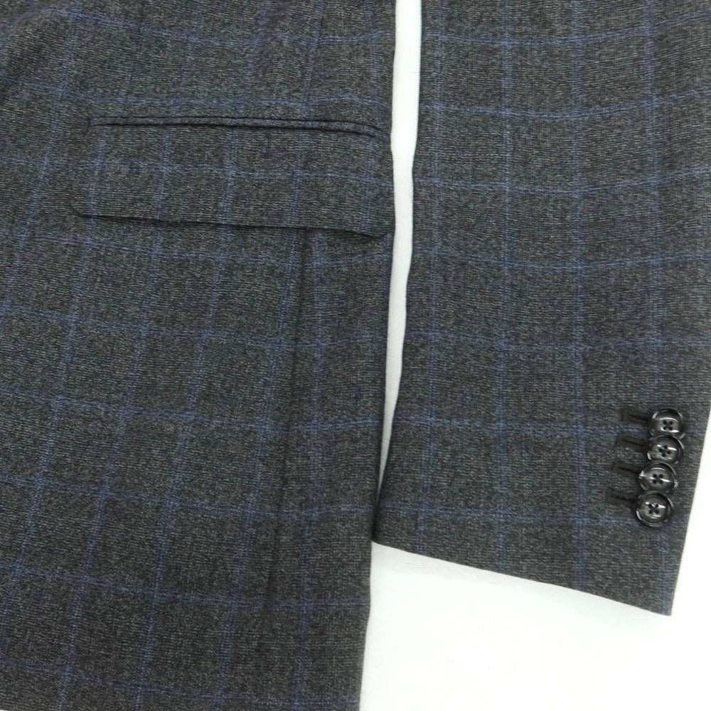 【中古】タリアトーレ TAGLIATORE ウール チェック 2つボタンスーツ ダークグレーxブルー【 48 】【 状態ランクA 】【 メンズ 】