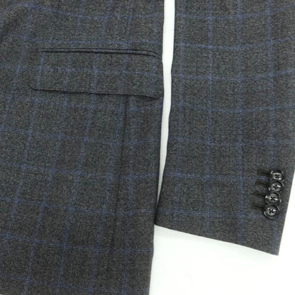 【中古】タリアトーレ TAGLIATORE ウール チェック 2つボタンスーツ ダークグレーxブルー【 48 】【 状態ランクA 】【 メンズ 】