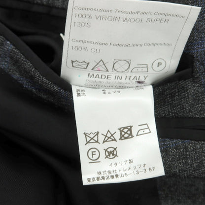 【中古】タリアトーレ TAGLIATORE ウール チェック 2つボタンスーツ ダークグレーxブルー【 48 】【 状態ランクA 】【 メンズ 】