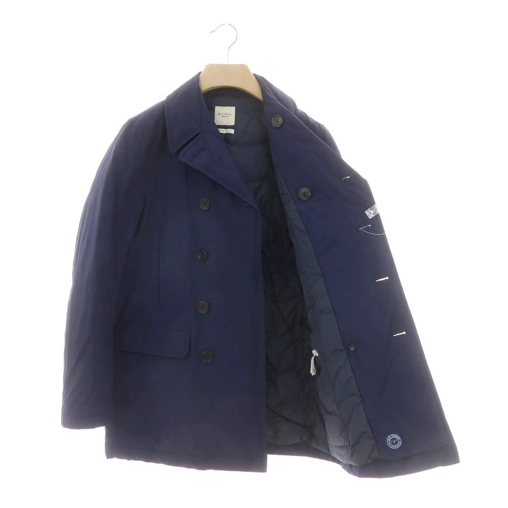 【中古】ミダ M.I.D.A. ポリエステルナイロン ダブルブレスト ダウンコート ネイビー【サイズ46】【 状態ランクB 】【 メンズ 】 [DPD]