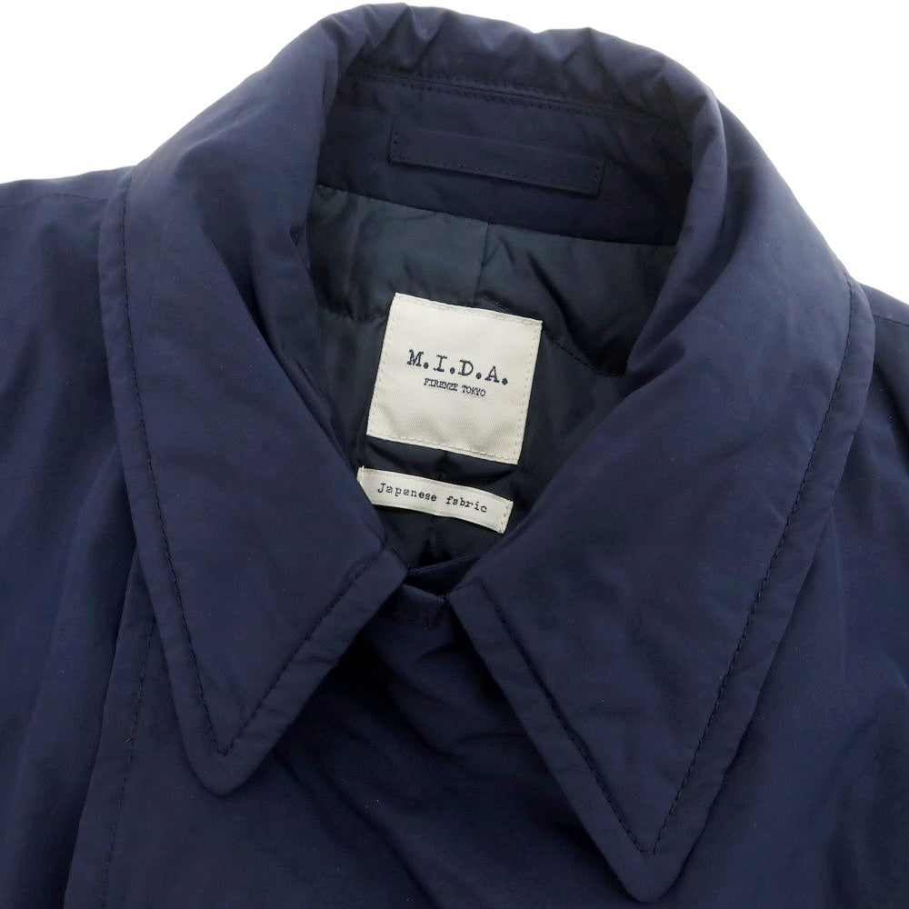 【中古】ミダ M.I.D.A. ポリエステルナイロン ダブルブレスト ダウンコート ネイビー【サイズ46】【 状態ランクB 】【 メンズ 】 [DPD]