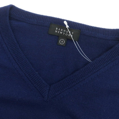 【中古】バーニーズニューヨーク BARNEYS NEWYORK ハイゲージ ウール Vネック プルオーバーニット ライトネイビー【 S 】【 状態ランクC 】【 メンズ 】