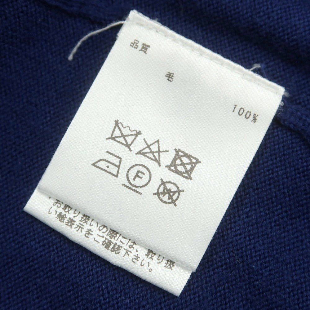 【中古】バーニーズニューヨーク BARNEYS NEWYORK ハイゲージ ウール Vネック プルオーバーニット ライトネイビー【 S 】【 状態ランクC 】【 メンズ 】