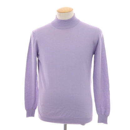 【中古】アレッサンドロルッピ Alessandro Luppi ハイゲージ コットン モックネック プルオーバーニット ラベンダー【サイズ44】【 状態ランクB 】【 メンズ 】