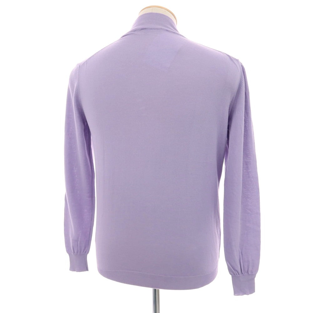 【中古】アレッサンドロルッピ Alessandro Luppi ハイゲージ コットン モックネック プルオーバーニット ラベンダー【サイズ44】【 状態ランクB 】【 メンズ 】