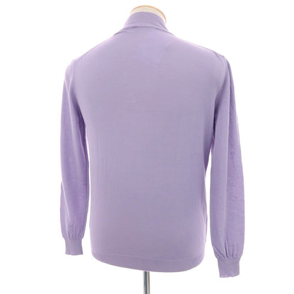 【中古】アレッサンドロルッピ Alessandro Luppi ハイゲージ コットン モックネック プルオーバーニット ラベンダー【サイズ44】【 状態ランクB 】【 メンズ 】