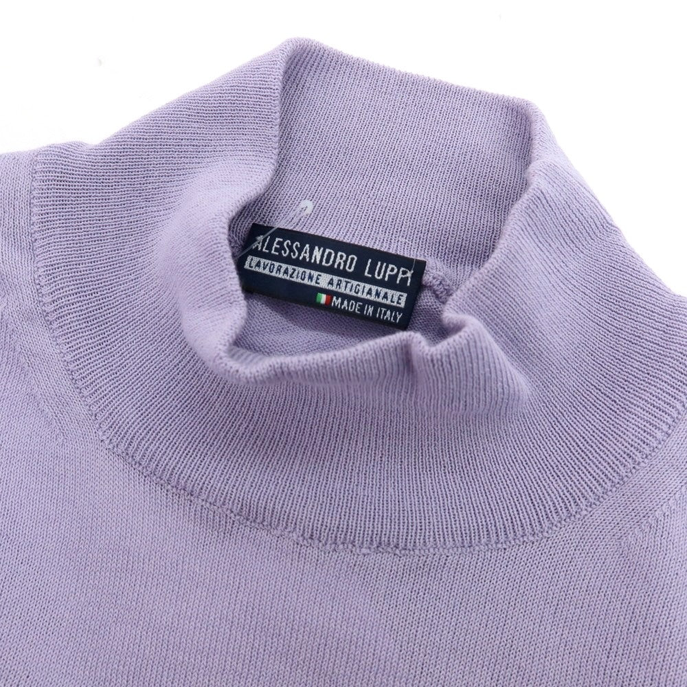 【中古】アレッサンドロルッピ Alessandro Luppi ハイゲージ コットン モックネック プルオーバーニット ラベンダー【サイズ44】【 状態ランクB 】【 メンズ 】