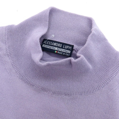【中古】アレッサンドロルッピ Alessandro Luppi ハイゲージ コットン モックネック プルオーバーニット ラベンダー【サイズ44】【 状態ランクB 】【 メンズ 】