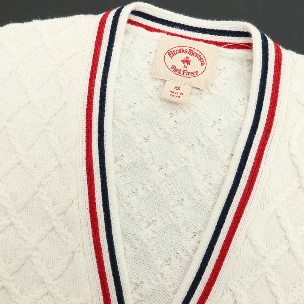 【中古】ブルックス ブラザーズ レッド フリース Brooks Brothers Red Fleece コットン カーディガン ホワイト【サイズXS】【 状態ランクC 】【 メンズ 】 [DPD]