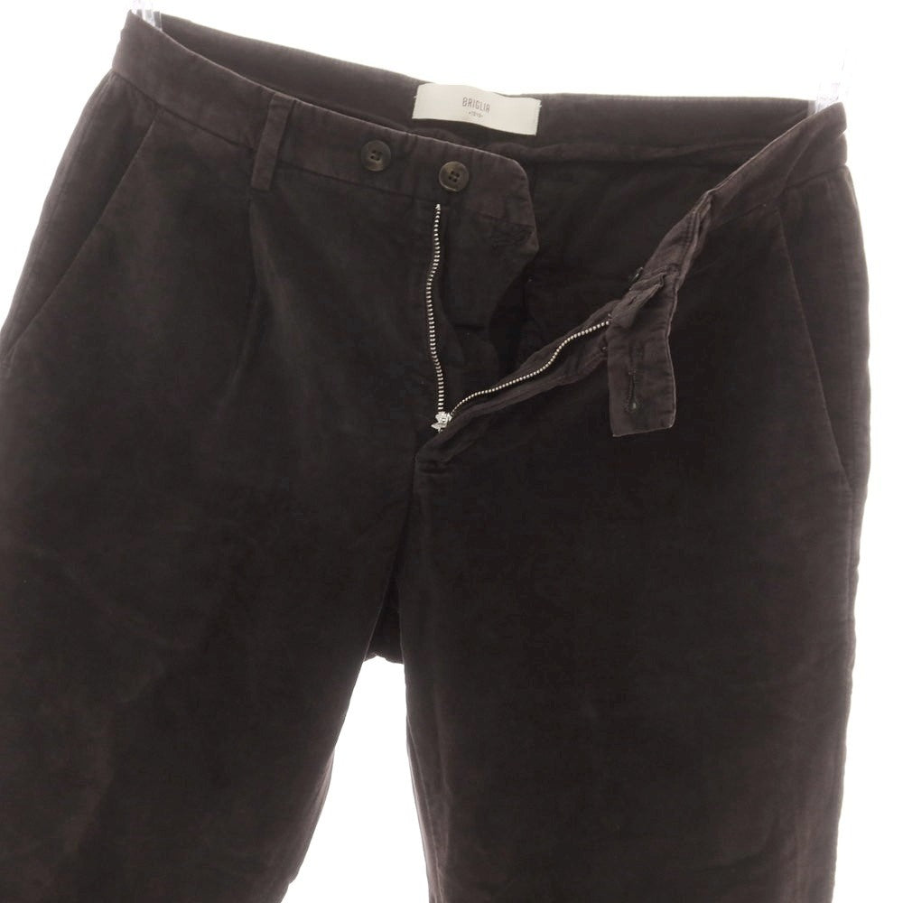 【中古】ブリリア1949 BRIGLIA 1949 ストレッチ コットン カジュアルスラックスパンツ ダークブラウン【サイズ45】【 状態ランクC 】【 メンズ 】 [DPD]