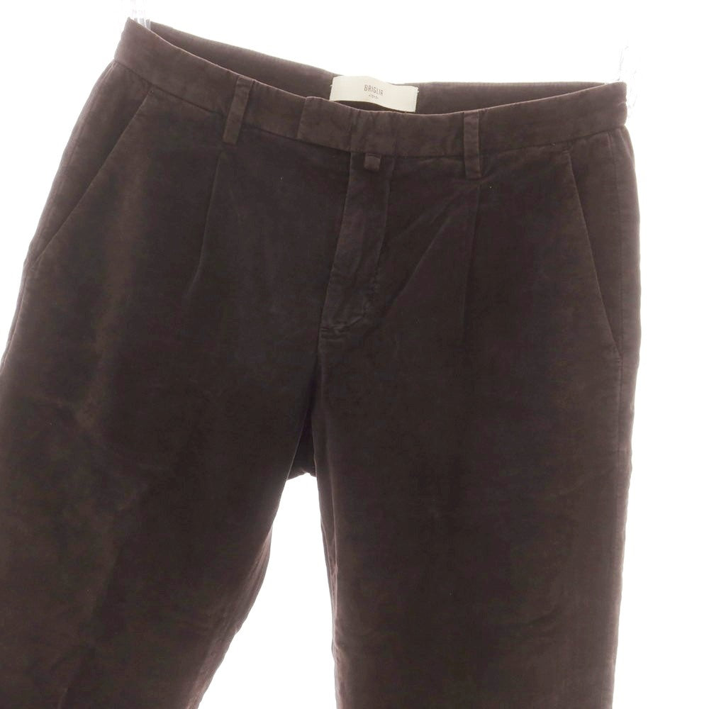 【中古】ブリリア1949 BRIGLIA 1949 ストレッチ コットン カジュアルスラックスパンツ ダークブラウン【サイズ45】【 状態ランクC 】【 メンズ 】 [DPD]