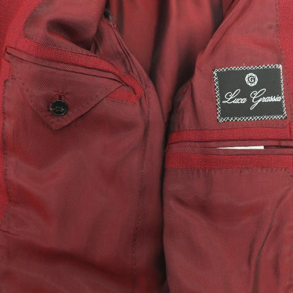 【中古】ルカ グラシア Luca Grassia ウール 3B テーラードジャケット レッドxネイビー【 48 】【 状態ランクA 】【 メンズ 】