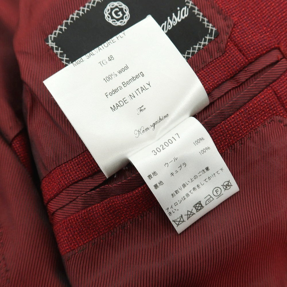 【中古】ルカ グラシア Luca Grassia ウール 3B テーラードジャケット レッドxネイビー【 48 】【 状態ランクA 】【 メンズ 】