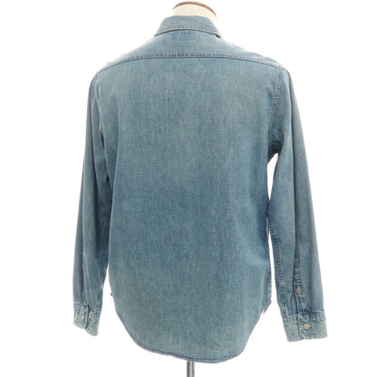 【中古】ダブルアールエル RRL DOUBLE RL コットン デニム レギュラーカラー カジュアルシャツ ライトブルー【 M 】【 状態ランクB 】【 メンズ 】