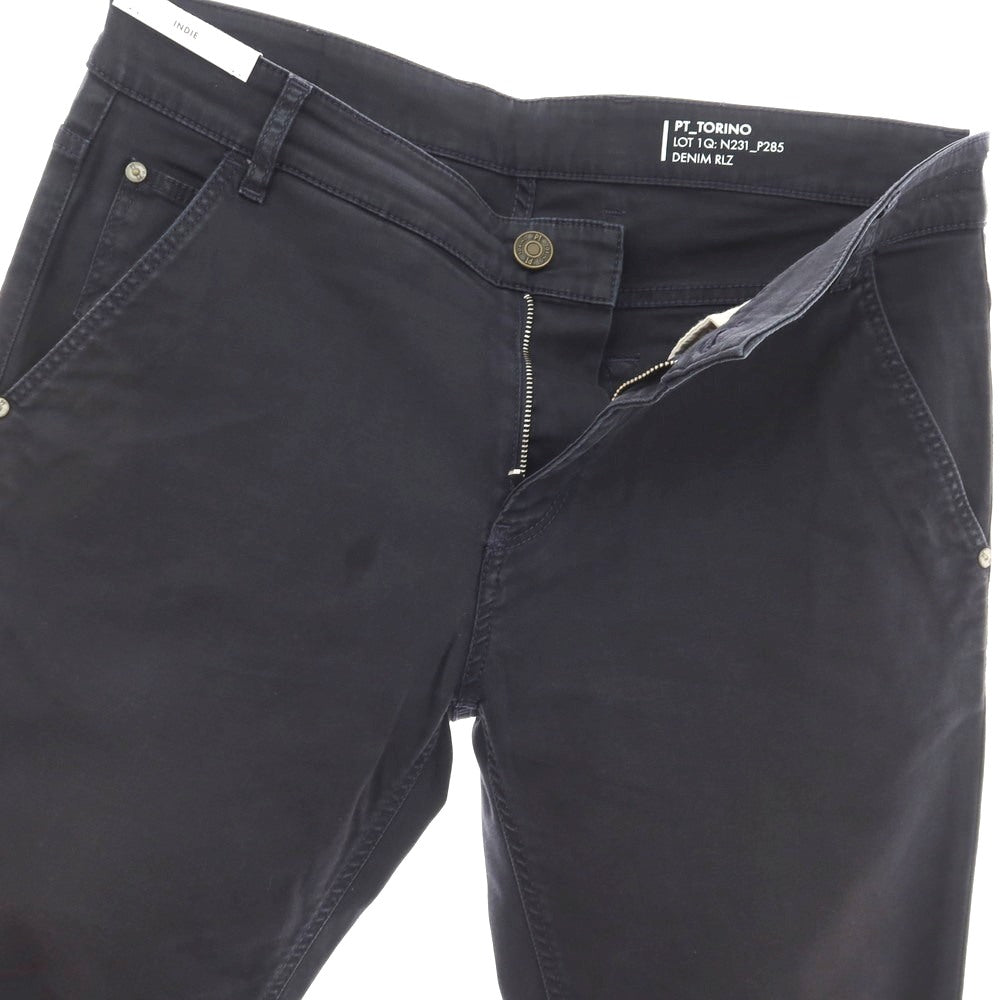 【中古】ピーティートリノ デニム PT TORINO DENIM INDIE ストレッチ コットンセルロース カジュアルスラックスパンツ ネイビー【 33 】【 状態ランクC 】【 メンズ 】