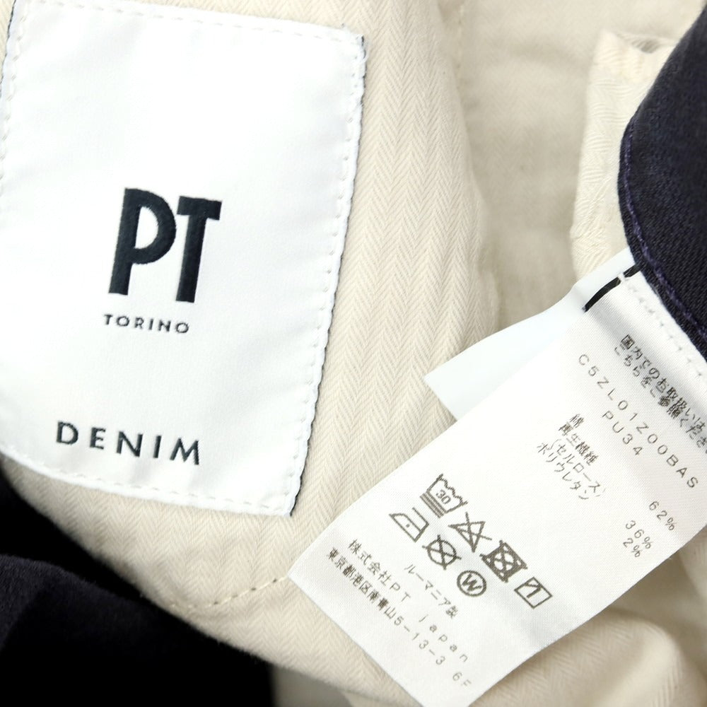 【中古】ピーティートリノ デニム PT TORINO DENIM INDIE ストレッチ コットンセルロース カジュアルスラックスパンツ ネイビー【 33 】【 状態ランクC 】【 メンズ 】