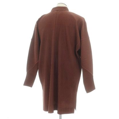 【中古】オム プリッセ イッセイミヤケ HOMME PLISSE ISSEY MIYAKE 2025年春夏 ポリエステル系 プリーツ ロング カーディガン ブラウン【 表記なし（L位） 】【 状態ランクA 】【 メンズ 】