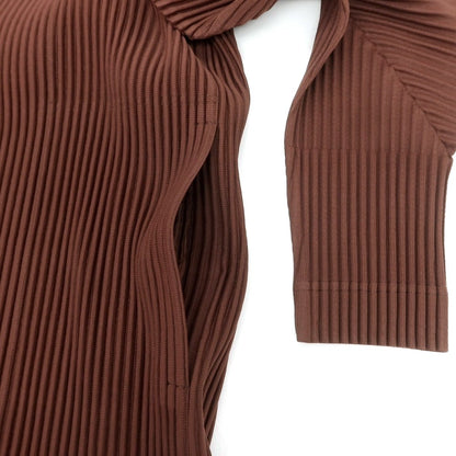 【中古】オム プリッセ イッセイミヤケ HOMME PLISSE ISSEY MIYAKE 2025年春夏 ポリエステル系 プリーツ ロング カーディガン ブラウン【 表記なし（L位） 】【 状態ランクA 】【 メンズ 】