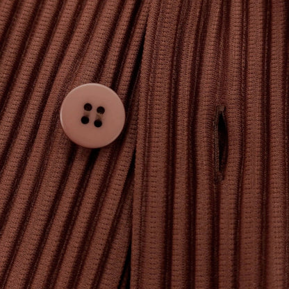 【中古】オム プリッセ イッセイミヤケ HOMME PLISSE ISSEY MIYAKE 2025年春夏 ポリエステル系 プリーツ ロング カーディガン ブラウン【 表記なし（L位） 】【 状態ランクA 】【 メンズ 】